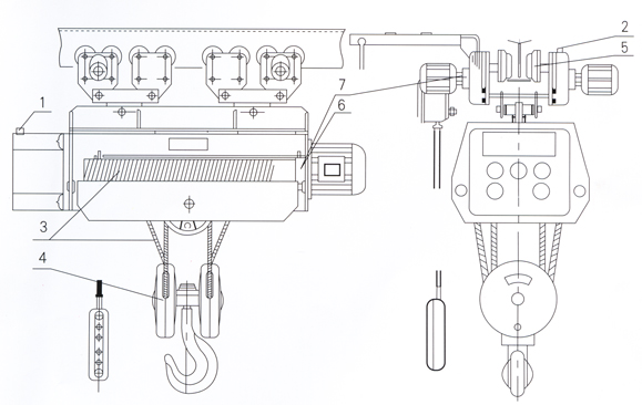 HC-B方形鋼絲繩電動葫蘆設(shè)計圖：